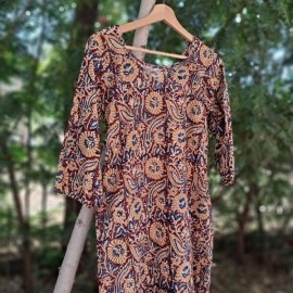 Aartyz Kalamkari Block Printed Kurti | Maroon