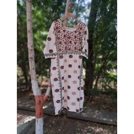 Aartyz Hand Block Printed Kurti | Off White