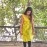 Aartyz Angarkha Pattern Block Printed Long Cotton Kurta | Yellow