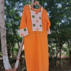 Aartyz Hand Block Printed Kurti | Orange