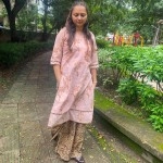 Aartyz Printed Kalamkari Kurti | Red & Cream