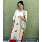 Aartyz Simple Yet Elegant Cotton Kurti | Cream