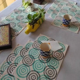 Aartyz Hand Crafted Set of Table Mats and A Runner