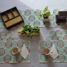 Aartyz Hand Crafted Set of Table Mats and A Runner