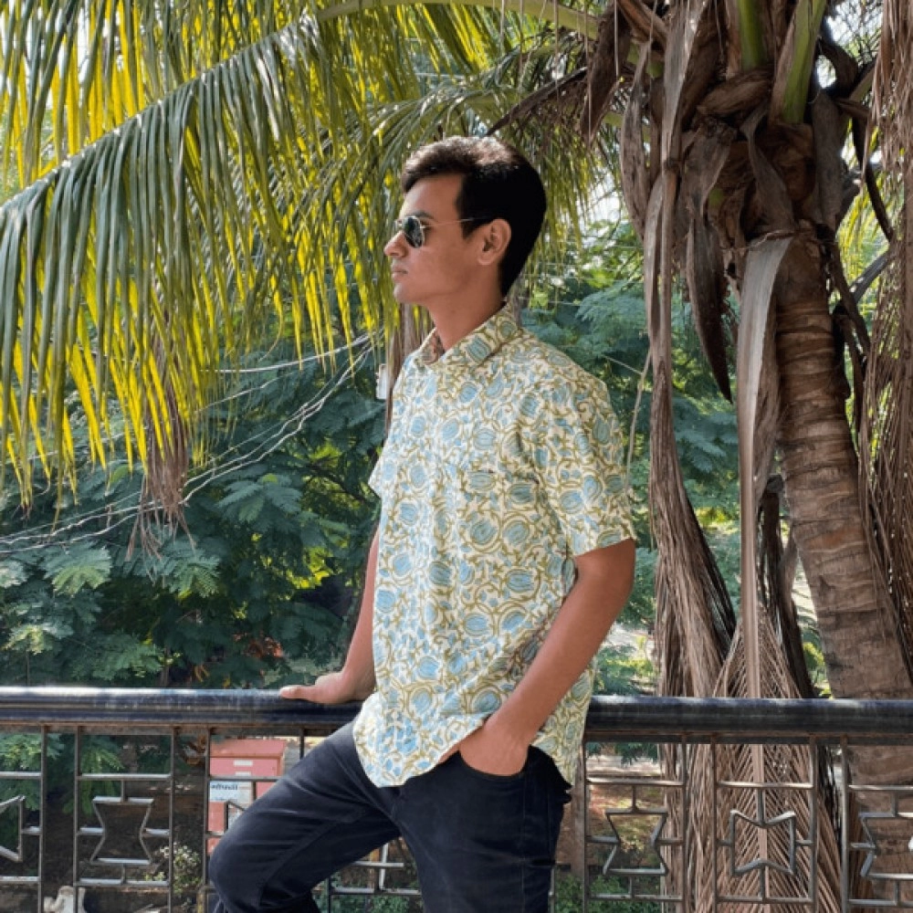 Aartyz Hand Block Printed Cotton Shirt | Half Sleeves