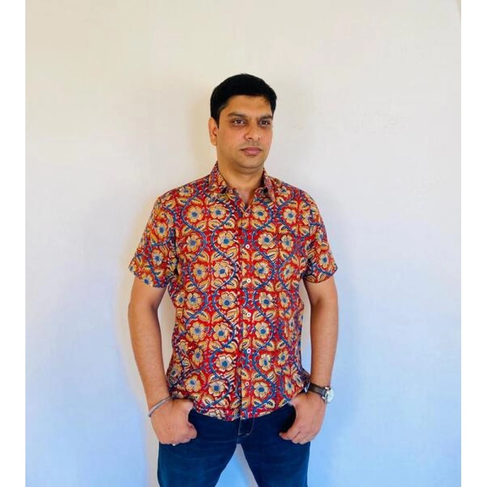 Aartyz Kalamkari Cotton Shirt | Half Sleeves | Design 7