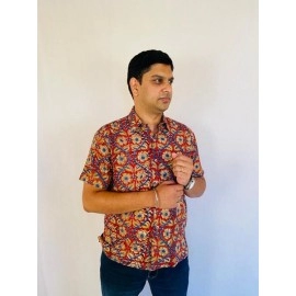 Aartyz Kalamkari Cotton Shirt | Half Sleeves | Design 7