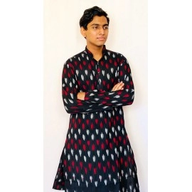 Aartyz Ikat Cotton Men kurta With Comfortable Fitting