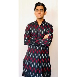 Aartyz Ikat Cotton Men kurta With Comfortable Fitting
