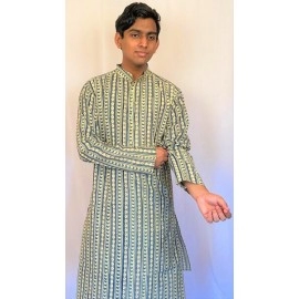 Aartyz Kalamkari Men Vertical Design Kurta