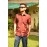 Aartyz Half Sleeves Men’s Dark Red Shirt Beautifully Hand Crafted In Ikat Premium Cotton Fabric