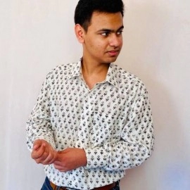 Aartyz Regular Collar Cotton Block Print Shirt