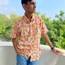 Aartyz Cotton Hand Block Printed Shirt