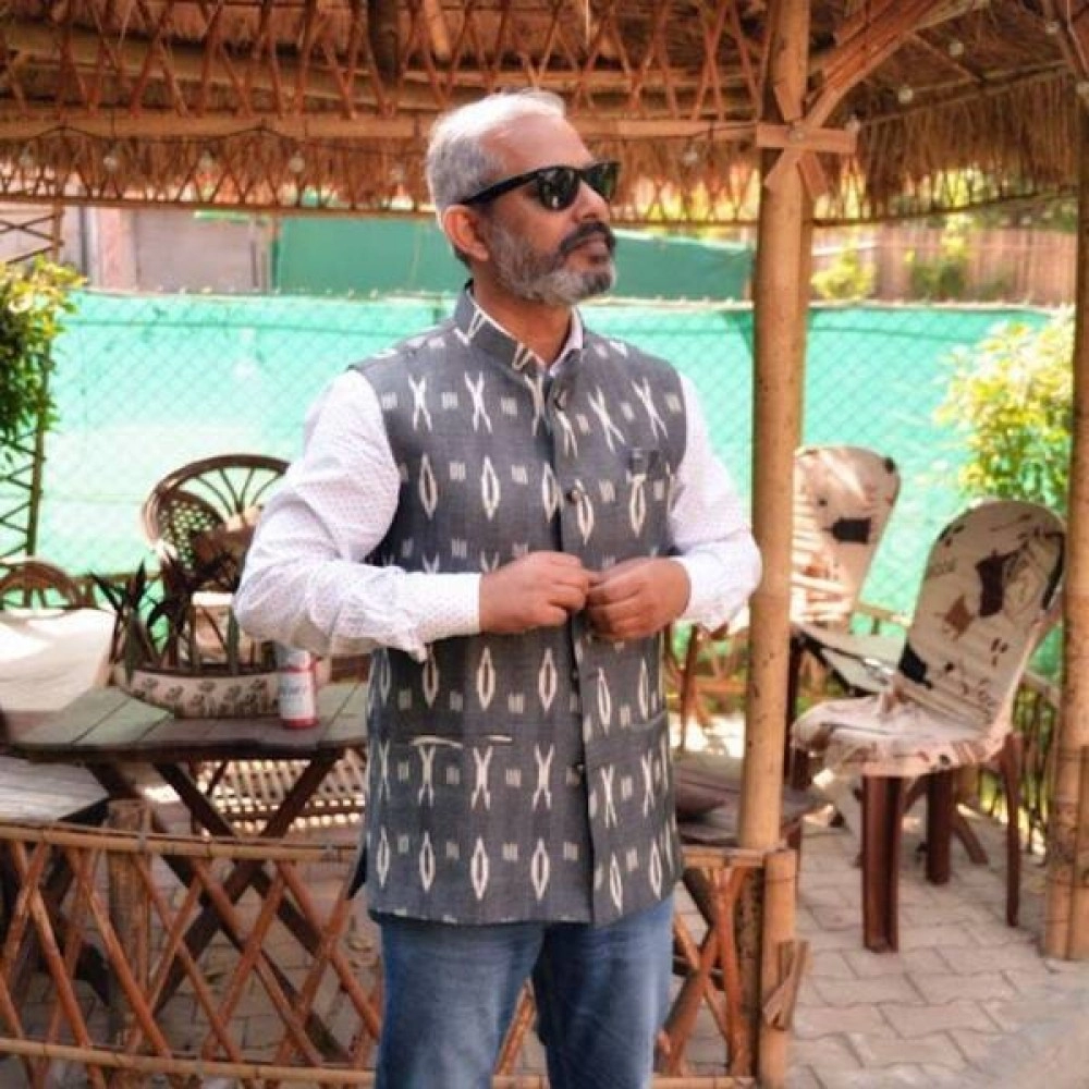 Aartyz Ikat Ethnic Waist Coat In Gray