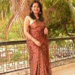 Aartyz Block Printed Chiffon Saree | Copper