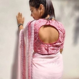 Aartyz Georgette Saree | Baby Pink