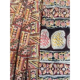 Aartyz Cotton Saree Abstract Print On Cream Base