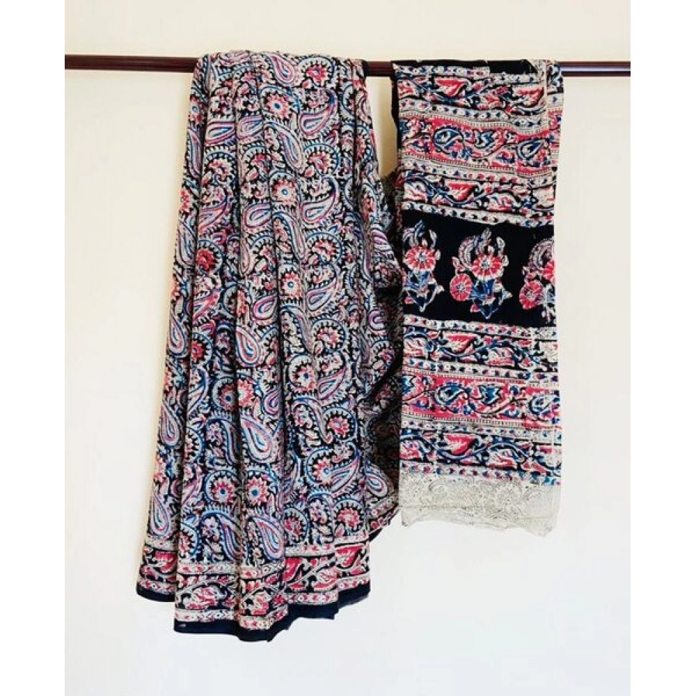 Aartyz Paisley Print Cotton Saree