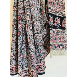 Aartyz Paisley Print Cotton Saree