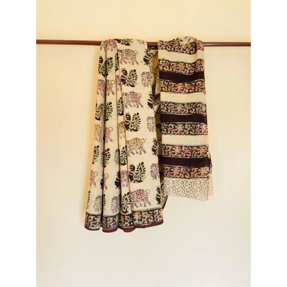 Aartyz Mughal Butta Print Cotton Saree