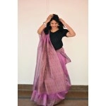 Aartyz Chanderi Cotton Saree | Pink and Metallic