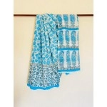 Aartyz Floral and Paisley Print White Cotton Saree