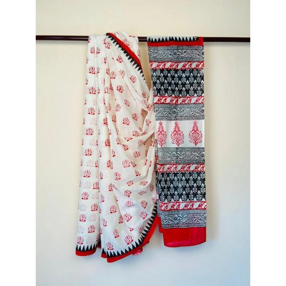 Aartyz Hand Block Printed Cotton Saree