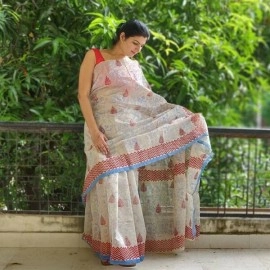 Aartyz Chanderi Cotton Layer Printed Saree