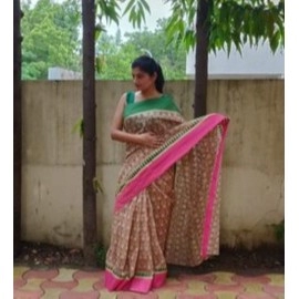 Aartyz Chanderi Printed Cotton Saree