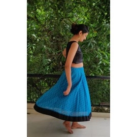 Aartyz Royal Blue Skirt With Black Border