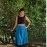 Aartyz Royal Blue Wrap Around Skirt With Black Border