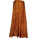 Aartyz Women Golden Silk Long Skirt