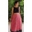Aartyz Grey Border And Prints On Light Pink Long Skirt