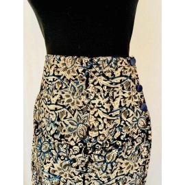 Aartyz Kalamkari Straight Fit Skirt | Black