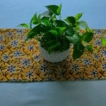 Aartyz Hand Block Printed Silk Table Runner | Orange