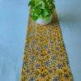 Aartyz Hand Block Printed Silk Table Runner | Orange