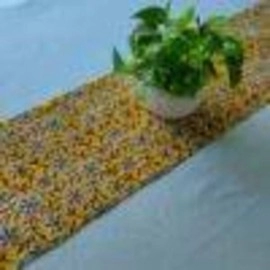 Aartyz Hand Block Printed Silk Table Runner | Orange