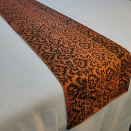Aartyz Hand Block Printed Silk Table Runner | Orange