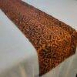 Aartyz Hand Block Printed Silk Table Runner | Orange