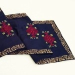 Aartyz Navy Blue Silk Runner With Embroidery and Hand Block Print | Large Size 
