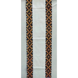 Aartyz White Block Printed Cotton Table Runner | Large Size