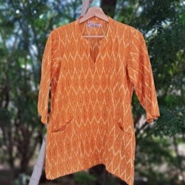 Aartyz Ikat Short Top | Orange