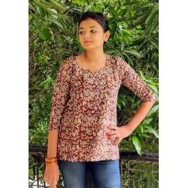 Aartyz Daily Wear Top In Kalamkari Fabric