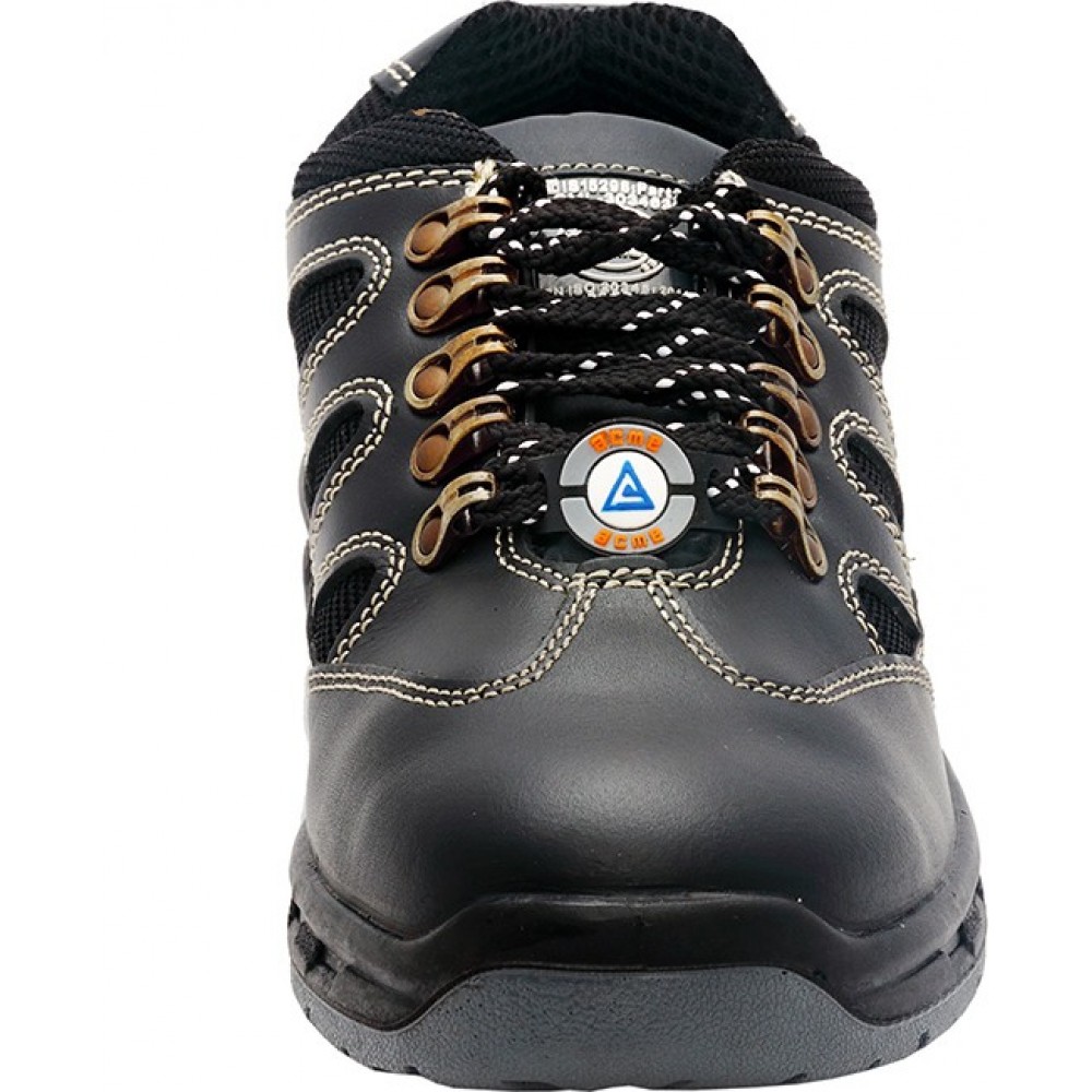 Acme Blitz Steel Toe Leather Safety Shoe For Mens (Black,