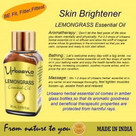 Urbaano Herbal Lemongrass Essential Oil for Skin & Hair Care | Natural 7 Pure Aromatherapy | 20ml
