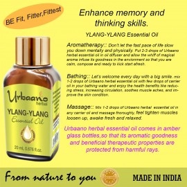 Urbaano Herbal Ylang Ylang Essential Oil for Skin & Aroma Natural & Pure | 20ml