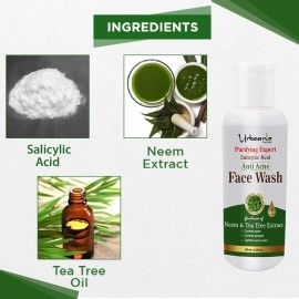 Urbaano Herbal Skin Glow Vitamin C Face Serum AHA BHA Peeling Solution Kumkumadi Tailam Anti Acne Face Wash 190ml Pocket Friendly Combo Pack of 4