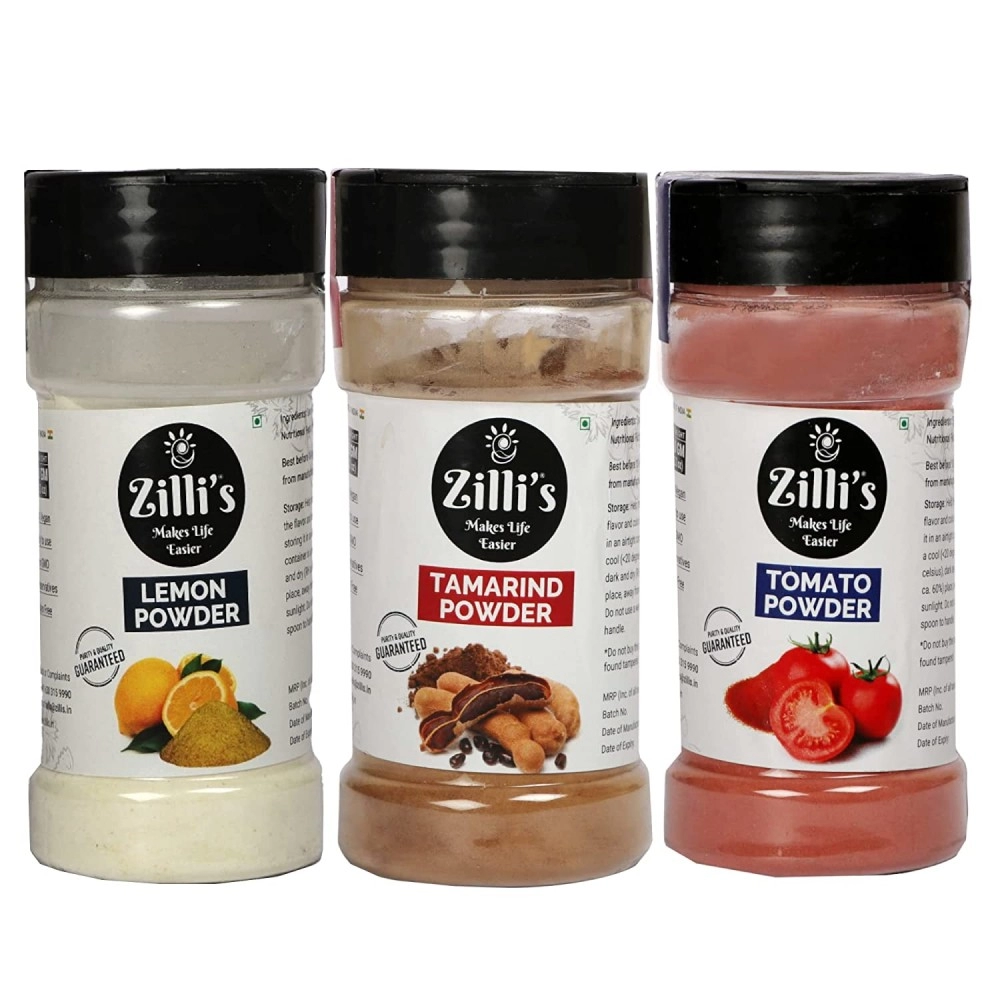 Zilli's Lemon Powder, Tomato Powder & Tamarind Powder | (100 g Each)