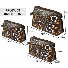 BACKPACK VILLA Set of 3 Brown Synthetic Travel & Cosmetic Pouch for Men & Women