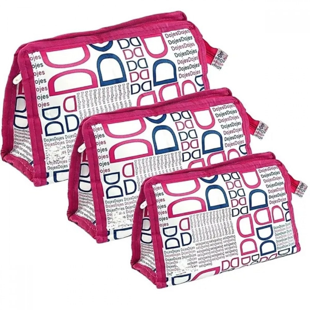 BACKPACK VILLA Set of 4 Pink Synthetic Travel & Cosmetic Pouch for Men & Women